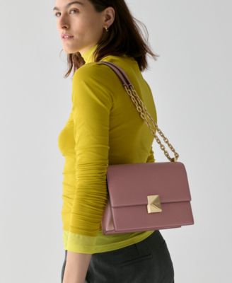 Deco Pebbled Leather Chain Small Shoulder Bag