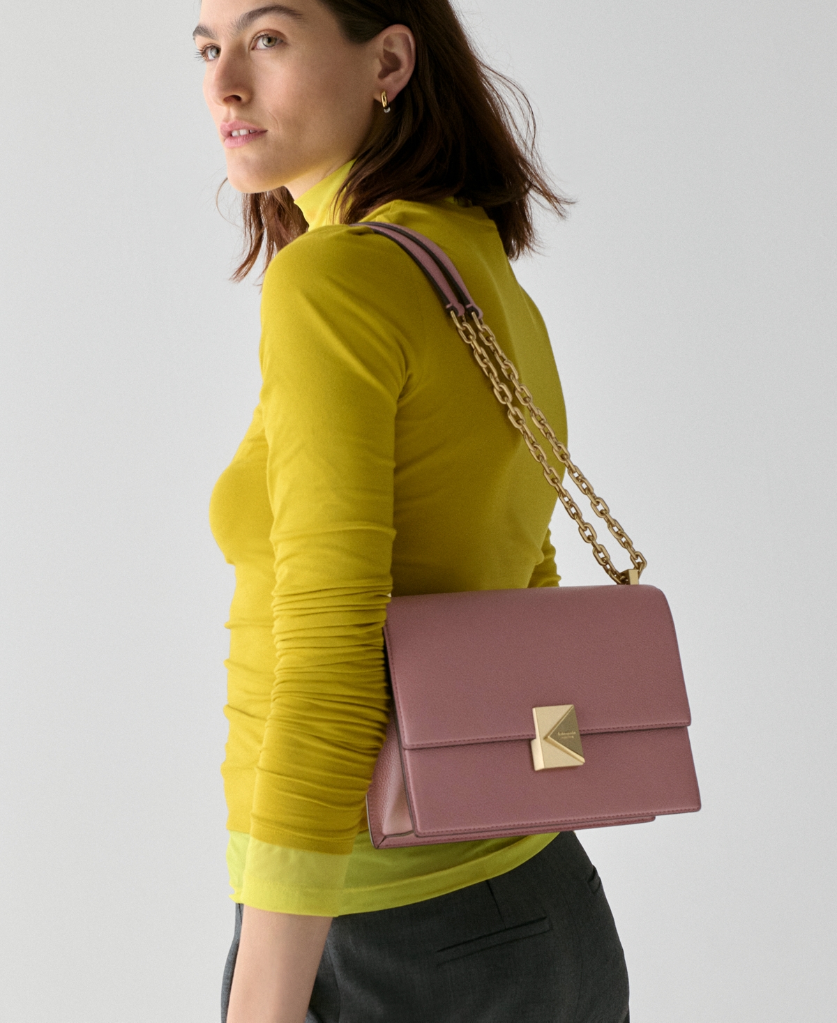 kate spade new york Deco Pebbled Leather Chain Small Shoulder Bag