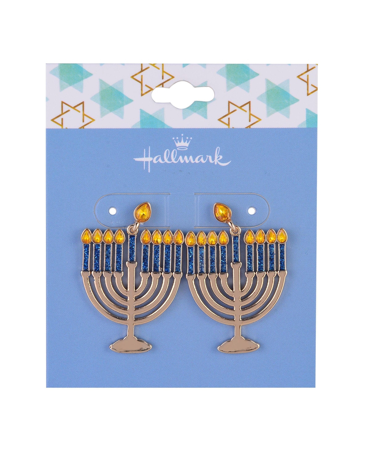 Hallmark Menorah Post Earrings