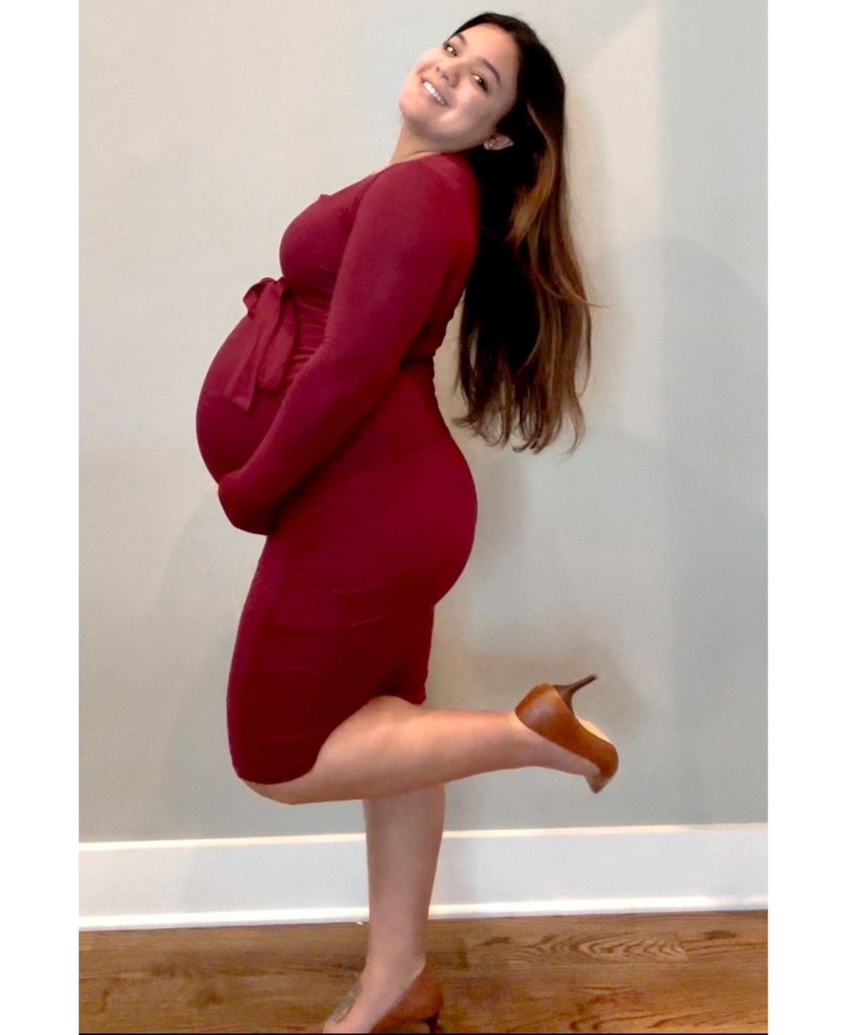 Pinkblush Maternity Basic Square Neck Midi Dress