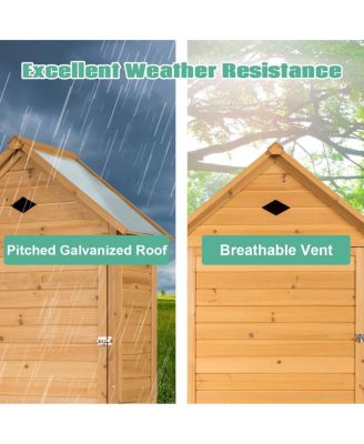 Wooden Outdoor Lockable Garden Tool Storage