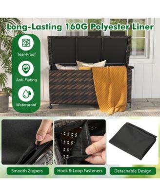 85 Gallon Outdoor Storage Box with Removable Liner and Universal Wheels