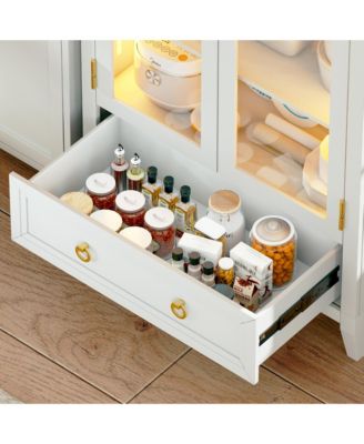 73" Arched Glass Display Cabinet with LED & Motion Sensor