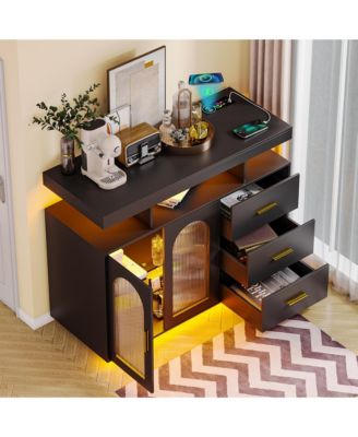 Buffet Cabinet with Wireless Charging & Motion Sensor