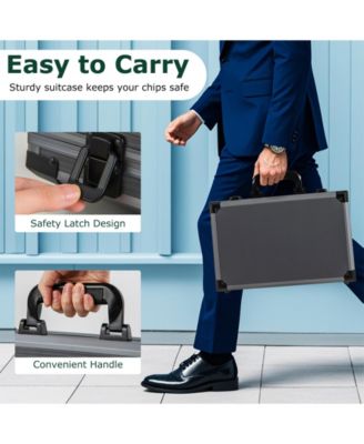 Texas Holdem Poker Chip Set Casino Poker Chips with 400 Pieces Chips-Black