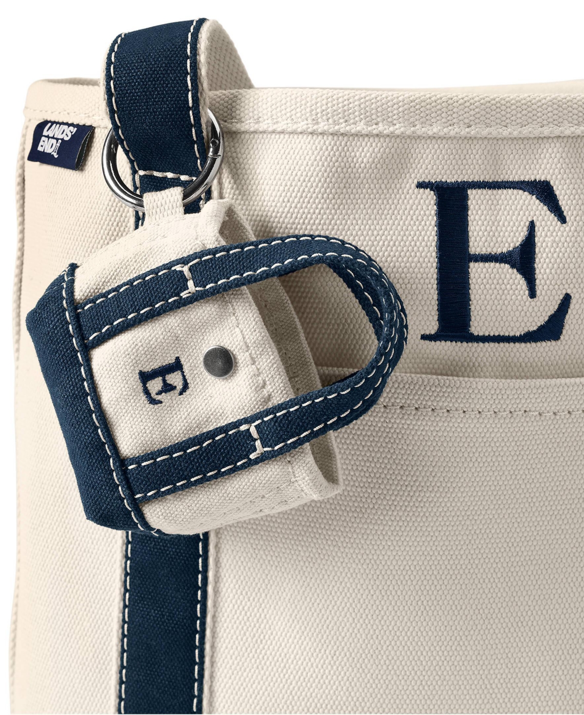 Lands' End Pre-Monogrammed Letter E Micro Canvas Tote