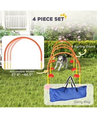 4 Piece Dog Agility Equipment w/ 4 Adjustable Width Doors, Carry Bag