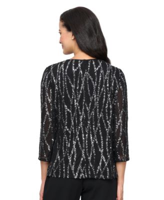 Women's Sequin 3/4-Sleeve Top