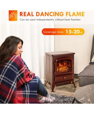 Freesding Electric Fireplace Heater with LED Log Flames,