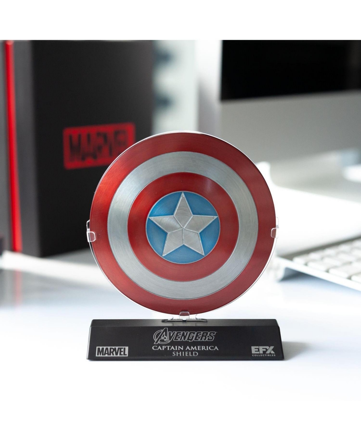Efx Collectibles Marvel Collectibles The Avengers Captain America Die Cast Shield Replica, 1:6 Scale (4" diameter)