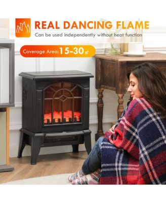Electric Fireplace Heater with Realistic LED Flames and Logs
