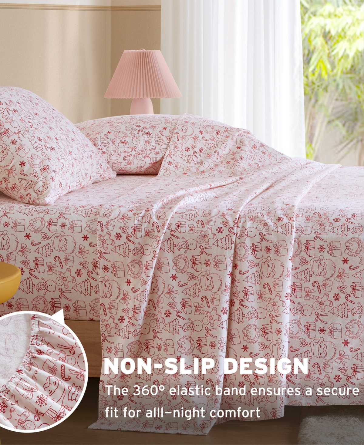 Intelligent Design Novelty Printed Flannel 3-pc. Sheet Set, Twin In Red