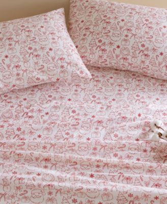 Novelty Printed Flannel 3-Pc. Sheet Set, Twin