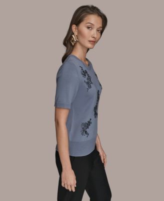 Women's Beaded Crewneck Sweater