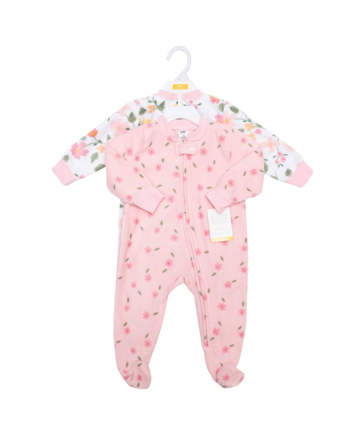 Hudson Baby Girls Fleece Sleep and Play, Family Floral, 0-3 Months