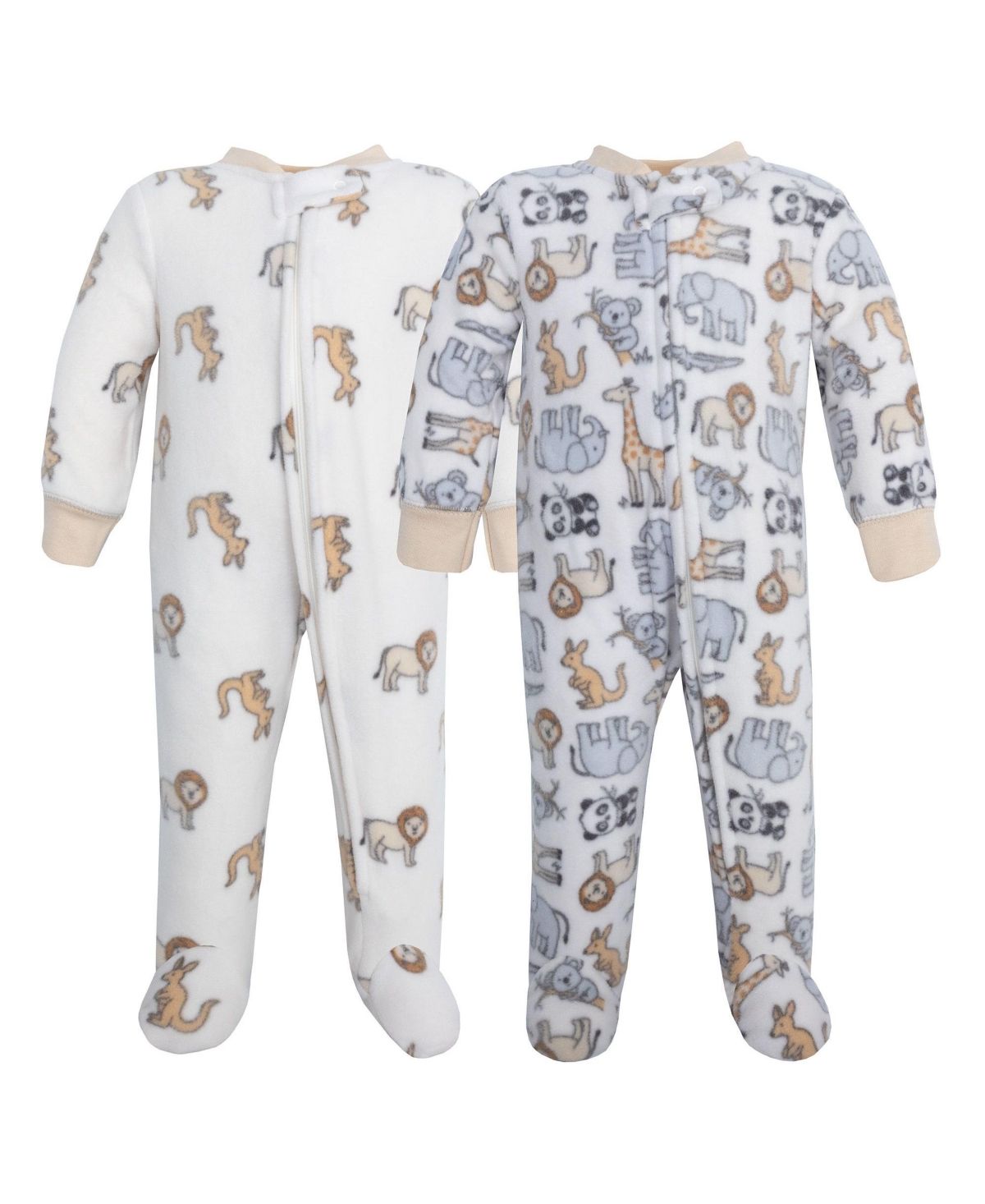 Hudson Baby Boys Fleece Sleep and Play, Kangaroo Neutral, 0-3 Months