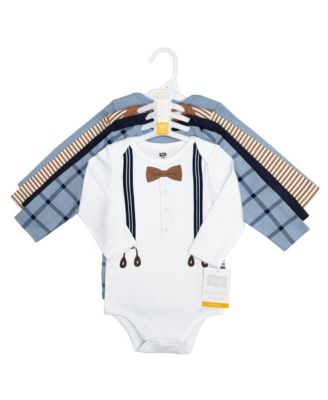 Cotton Long-Sleeve Bodysuits 5-Pack, Handsome Like Daddy