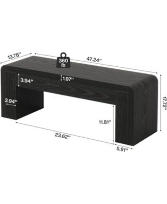 Farmhouse End of Bed Bench for Bedroom, 47.24-Inch Long Entryway Bench