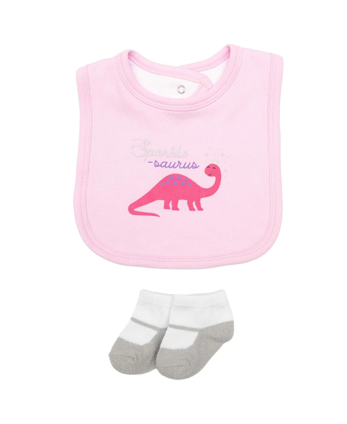 Hudson Baby Girls Cotton Layette Set, Pink Sparklesaurus, 9-12 Months