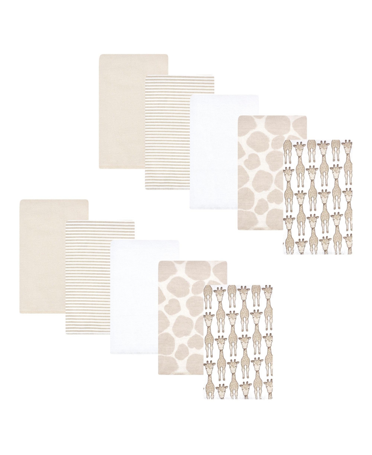 Hudson Baby Cotton Flannel Burp Cloths 10-Pack, Giraffe, One Size