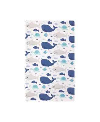 Cotton Flannel Burp Cloths 12-Pack Bundle, Sea Friends