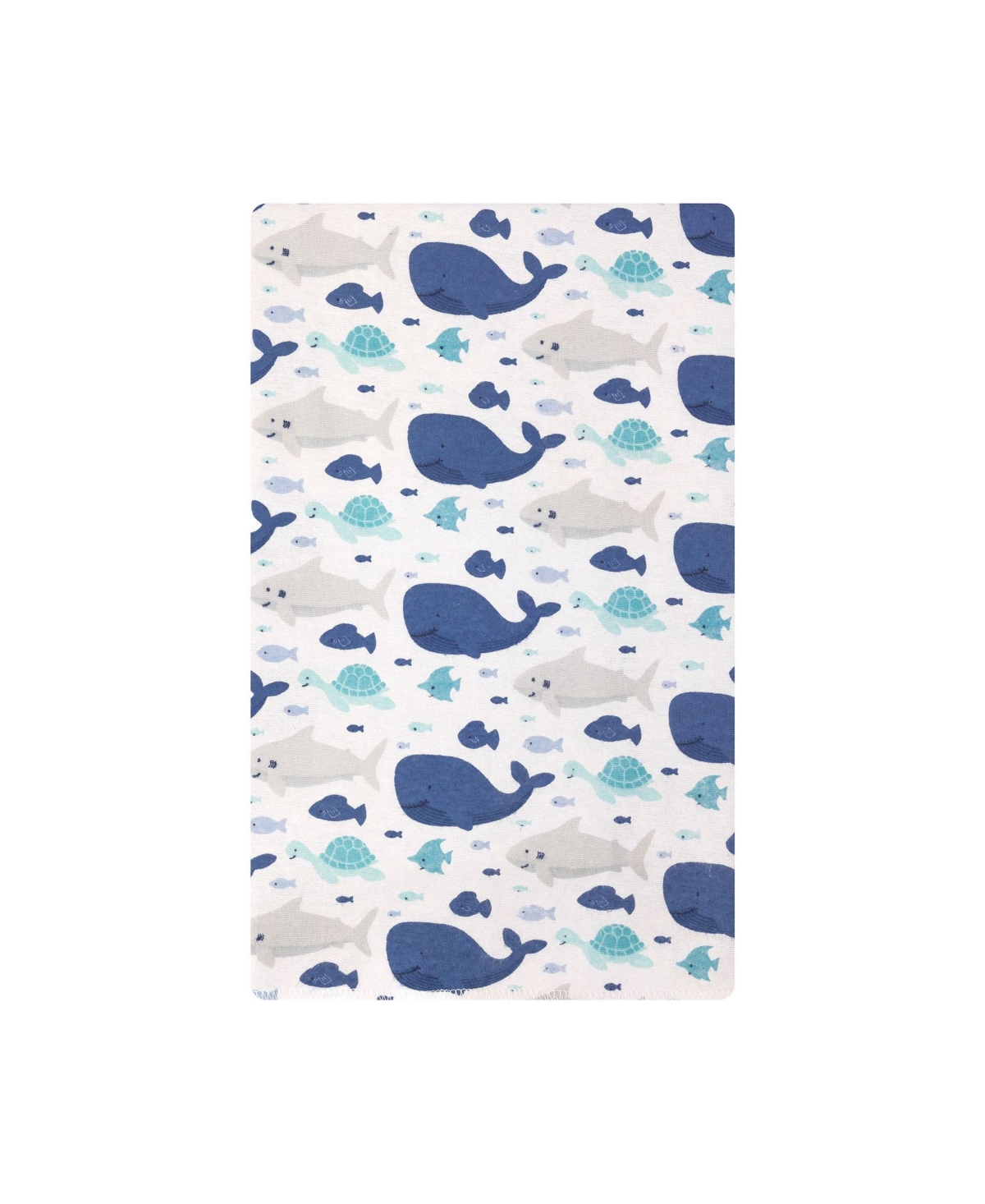 Hudson Baby Cotton Flannel Burp Cloths 12-Pack Bundle, Sea Friends, One Size