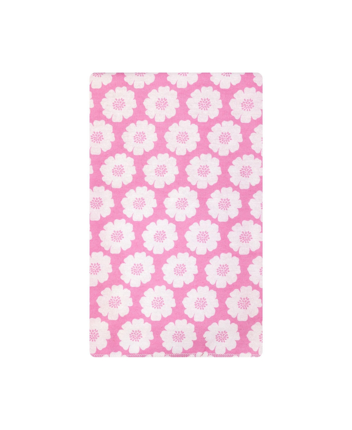 Hudson Baby Infant Girls Cotton Flannel Burp Cloths 12-Pack Bundle, Pink Daisies, One Size
