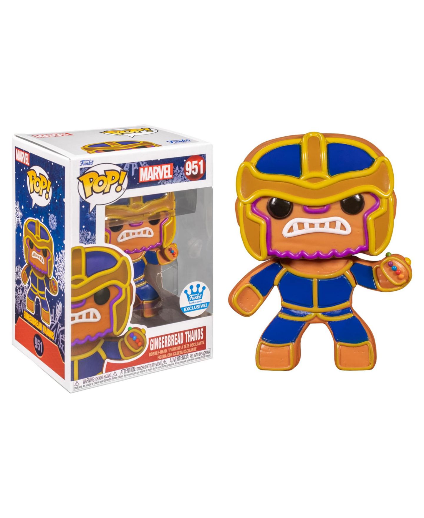 Детская фигурка Funko Pop! Marvel Gingerbread Thanos 3.75" Vinyl Figure, Ages 3+ — фото 1