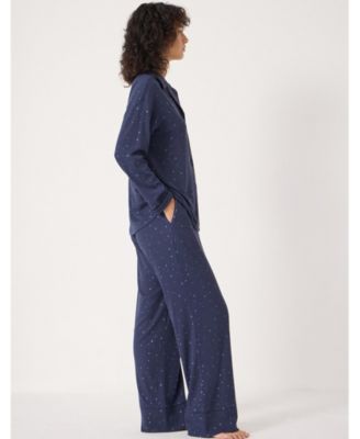 Women's Ribbed Modal Star Printed Pyjamas