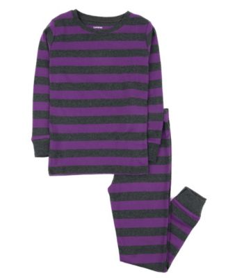 Kids Two Piece Cotton Striped Holiday Pajamas