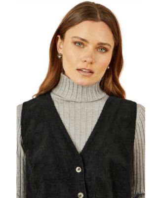 Women's Cord Tunic Dress With Pockets