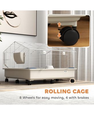 Rolling Small Animal Cage for Rabbits, Hedgehogs, Guinea Pigs