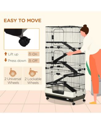 32"L 6-Level Small Animal Cage with Lockable Wheels