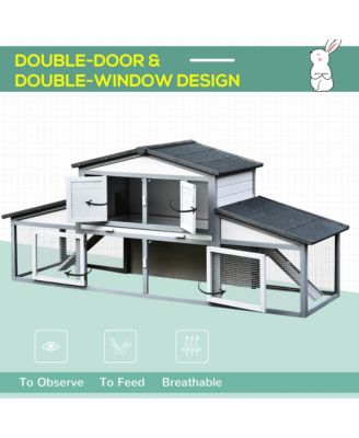 Large Rabbit Hutch, Outdoor Wooden Guinea Pig Cage,