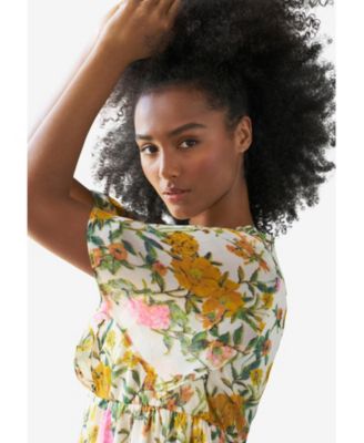 Women's Ruffled V-Neck Empire Dress