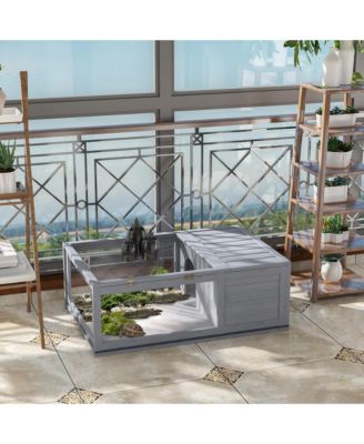 Box Turtle Habitat Lockable 36" L x 24" W x 12.5" H, Cedar Wood