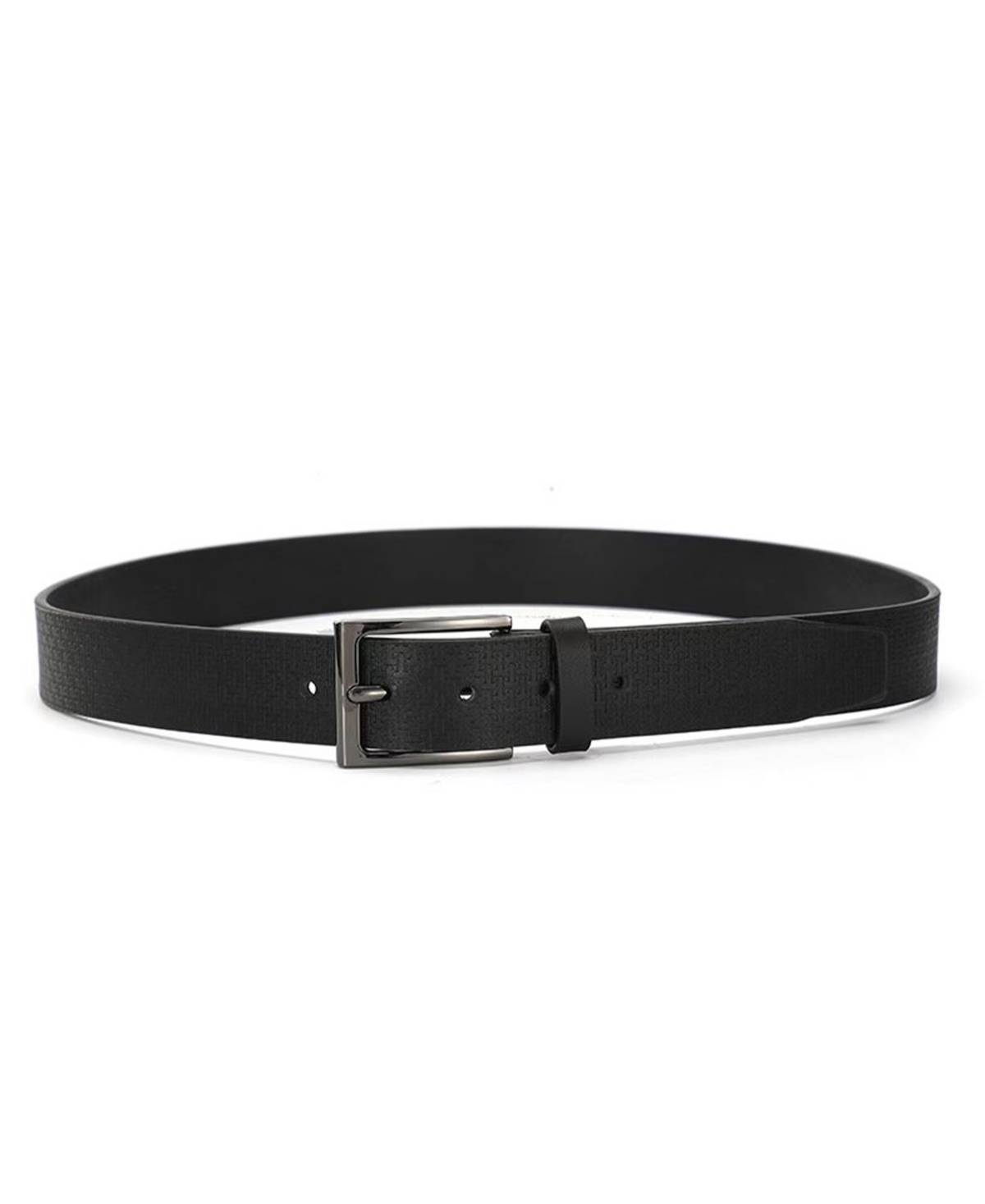 Ted Baker Men's All-over Logo "t" Leather Belt In Black
