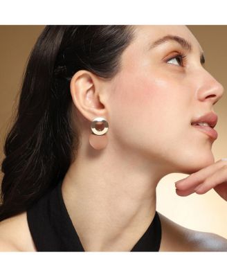 Women's The Circular-Plate Drop Earrings - Mocha Brown