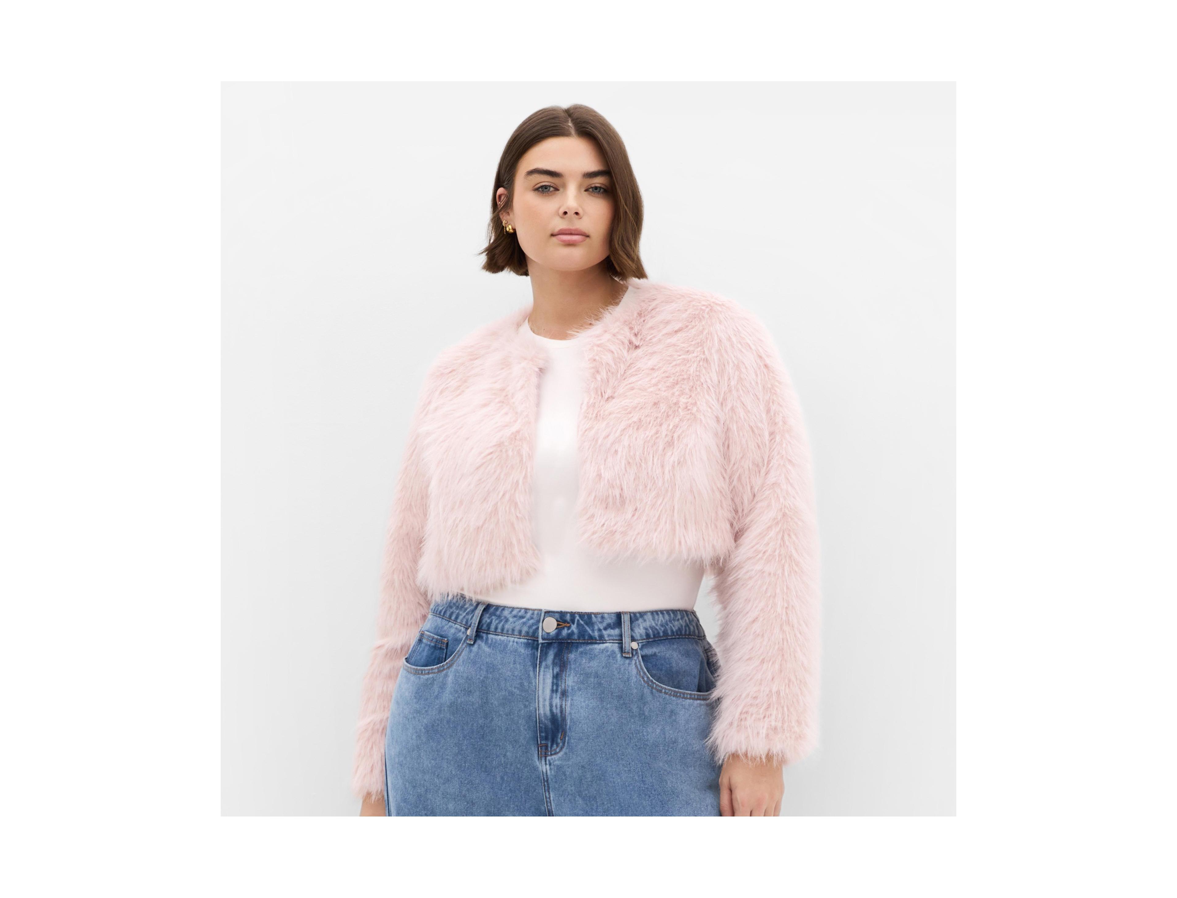 City Chic Women's Angelica Faux Fur Crop Jacket