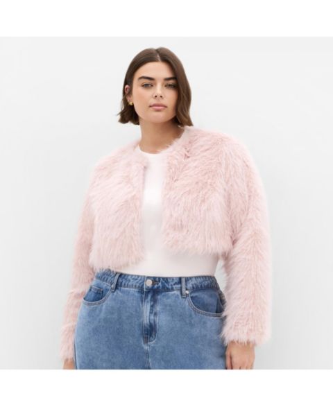 Женские куртки CITY CHIC Plus Size Angelica Faux Fur Crop Jacket