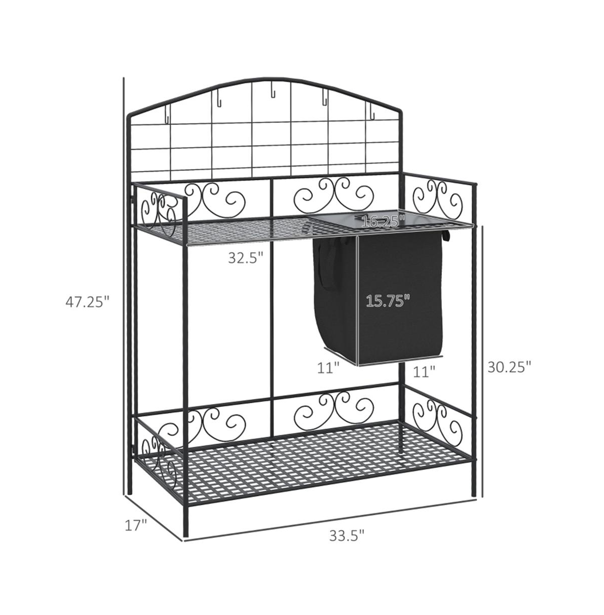 Wooden Garden Work Bench with Storage for Plants and Tools