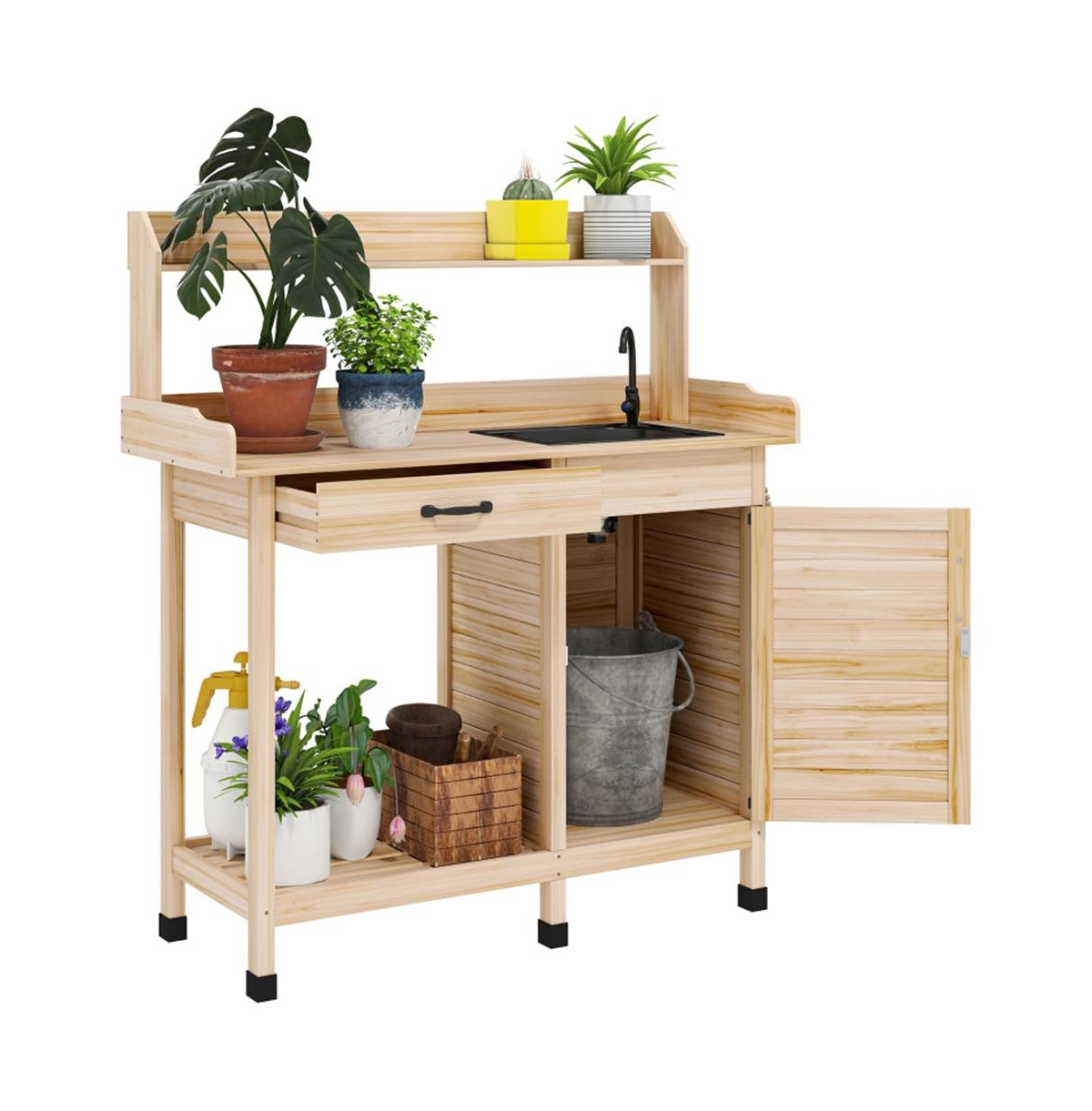 Multi-Layer Garden Work Bench for Potting and Storage