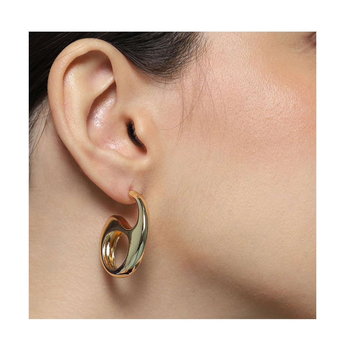 Women's The Mid-Gloss Bolt Hoop Earrings - California Gold
