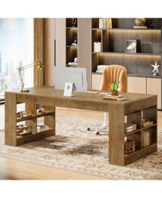 Wood Gaming Table,Two Person Desk, Double Computer Office Desk