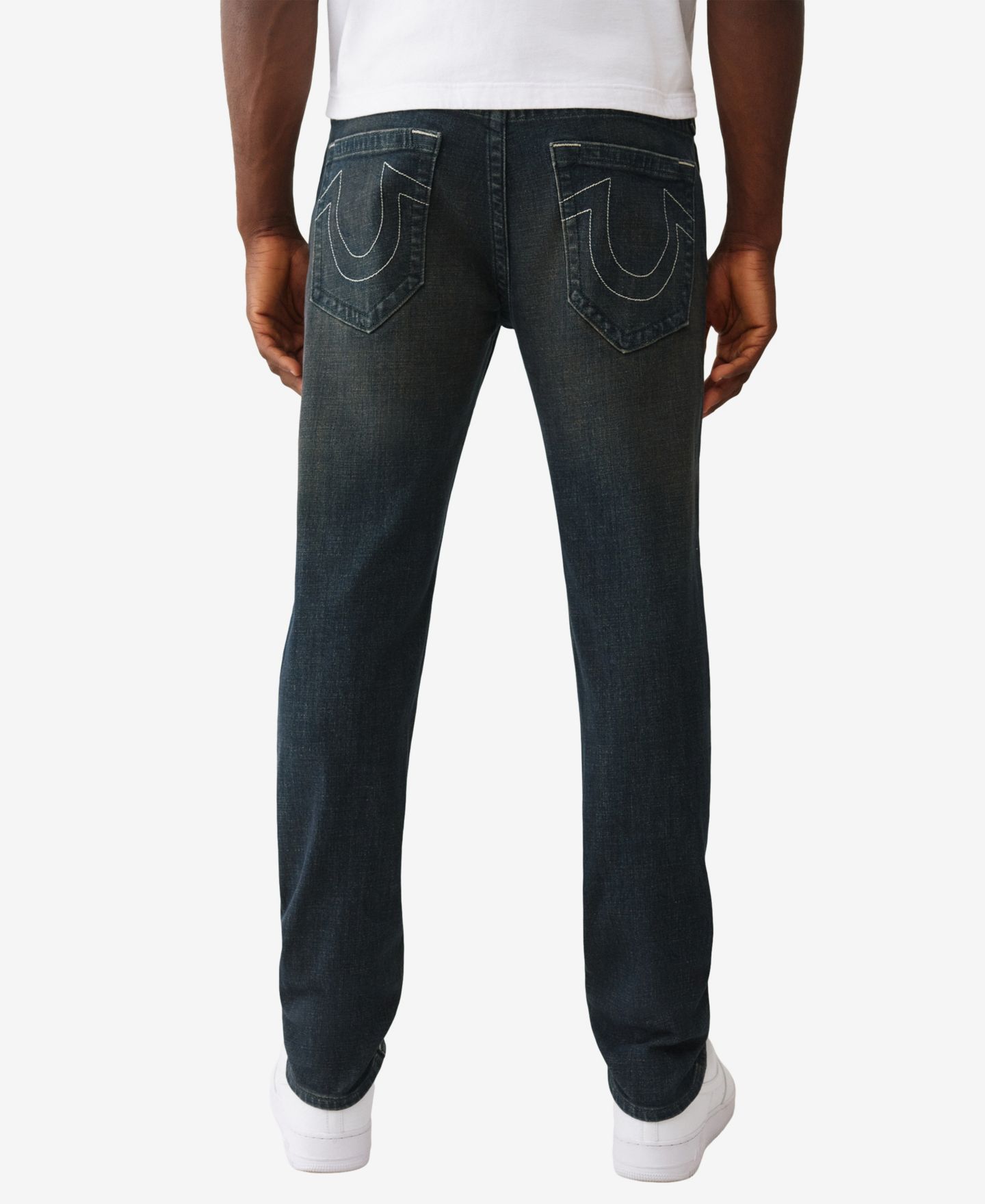 Мужские узкие джинсы True Religion Rocco Skinny приталенного кроя, цвет: Тёмная варка — фото 3