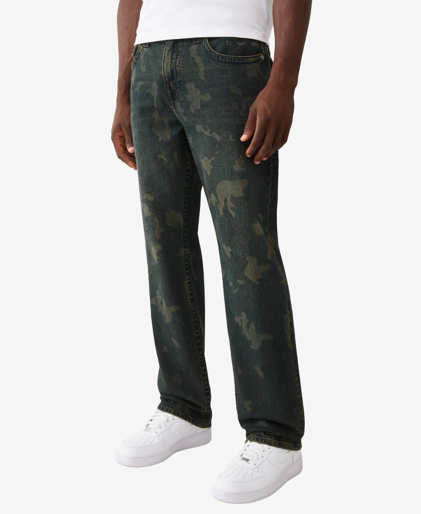 Мужские джинсы True Religion Baggy Zip-Fly Regular-Fit, цвет: Насыщенная тёмная варка — фото 2