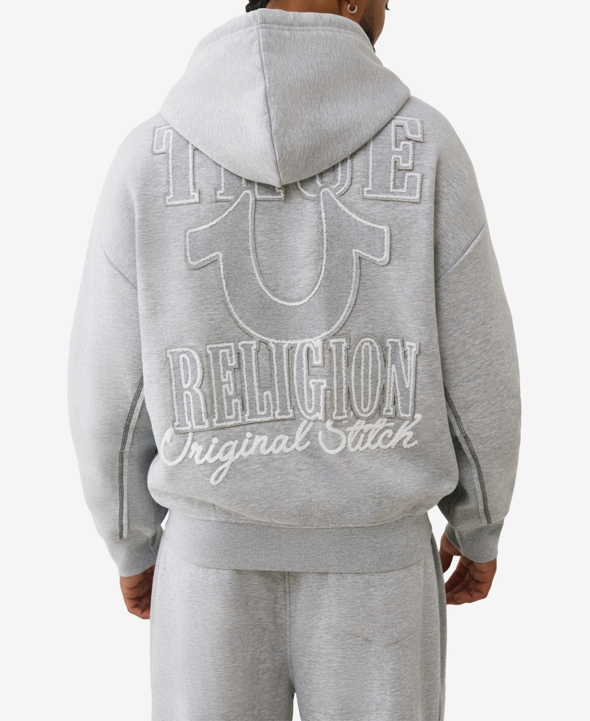 True Religion Men's Cinched Waist Long-Sleeve Hoodie