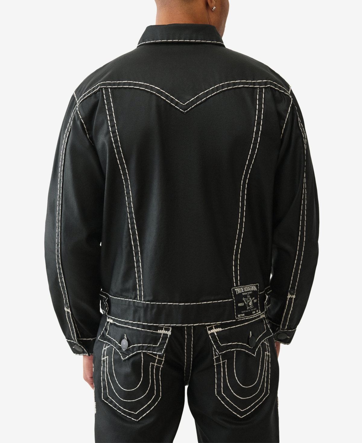 True Religion Men's Oversize Super-t Coated Button-Up Jacket