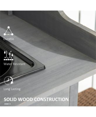 Garden Work Bench with Open Shelves for Tools and Plants