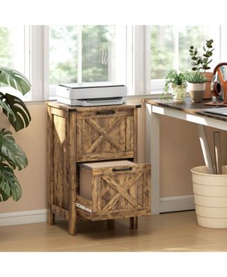 Vertical File Cabinet with 2 Drawers for A4 Letter Size, Light